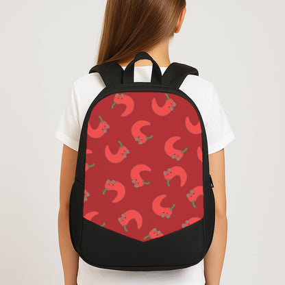 Red Chilli Pattern Large School Bag