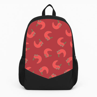 Red Chilli Pattern Large Backpack