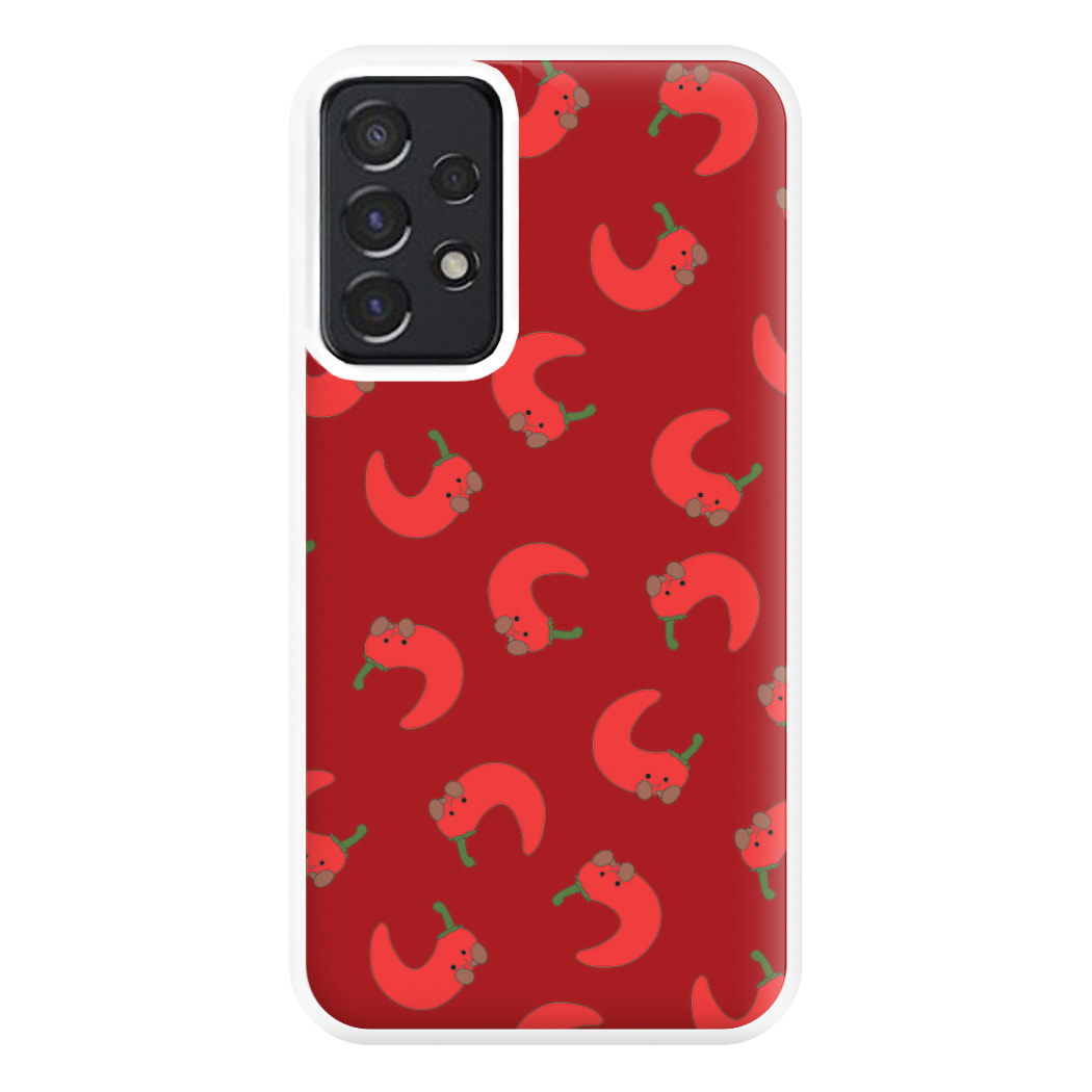 Red Chilli Pattern Phone Case for Galaxy A52 / A52s