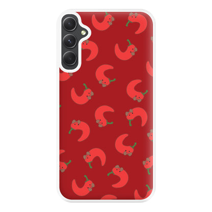 Red Chilli Pattern Phone Case for Galaxy A54