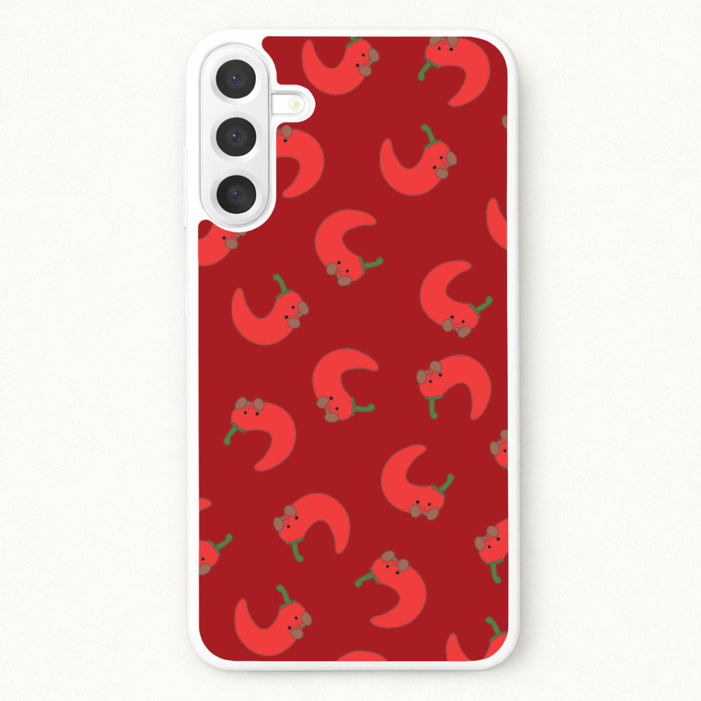 Red Chilli Pattern Phone Case for Galaxy A57