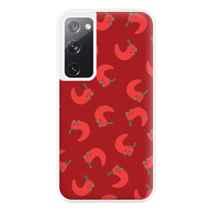 Red Chilli Pattern Phone Case for Galaxy S20FE