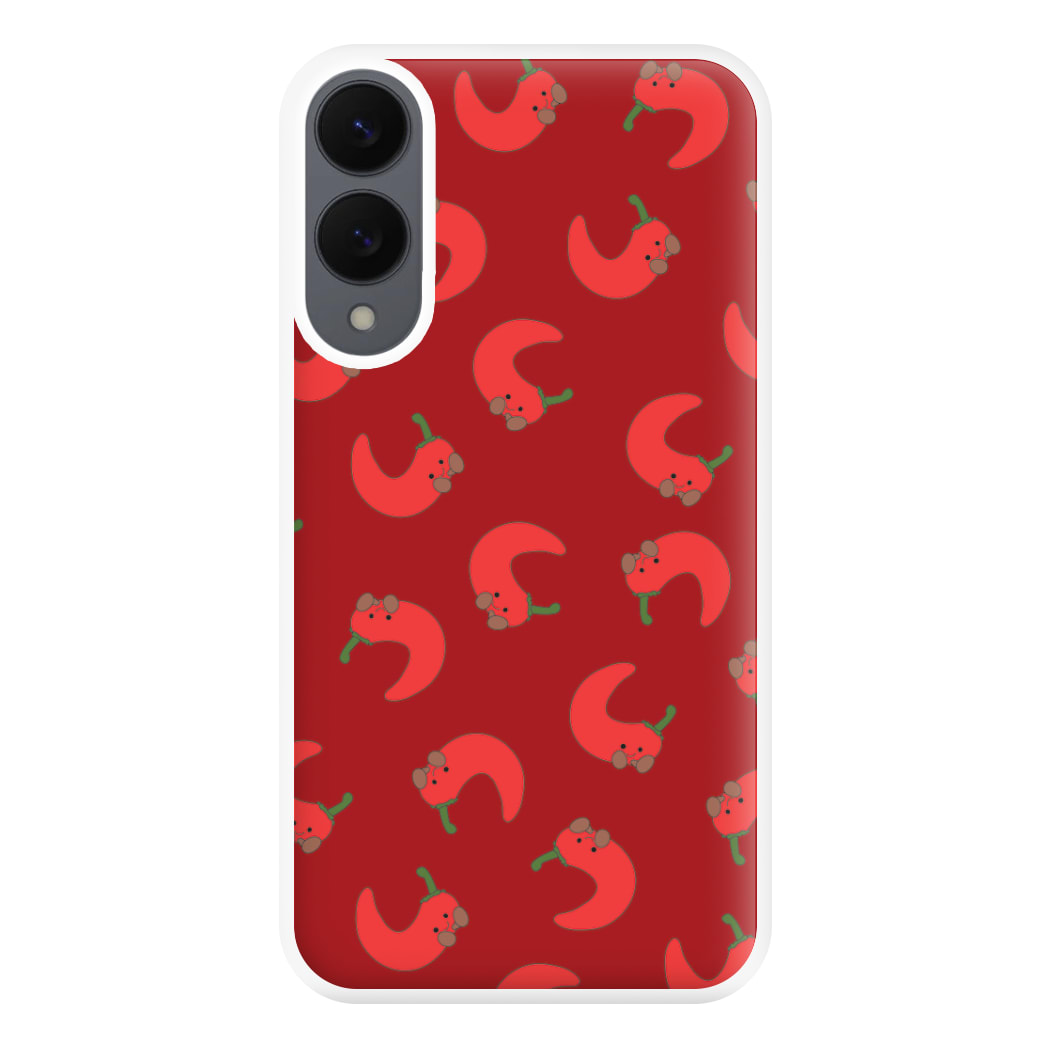 Red Chilli Pattern Phone Case for Galaxy S25 Edge