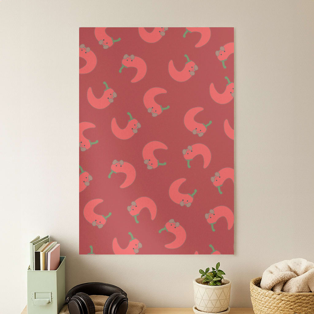 Red Chilli Pattern Poster
