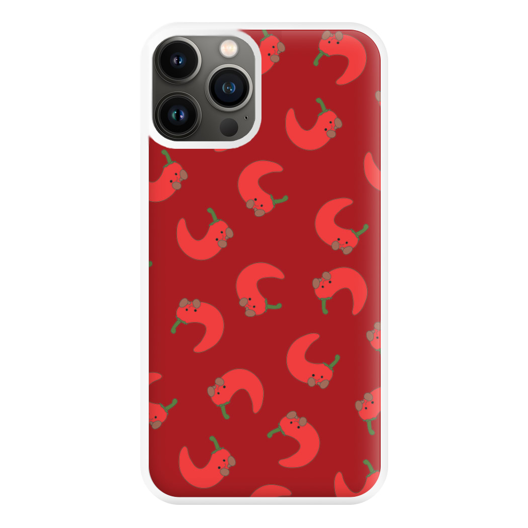 Red Chilli Pattern Phone Case for iPhone 13 Pro Max