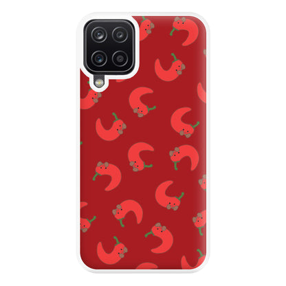 Red Chilli Pattern Phone Case for Galaxy A12