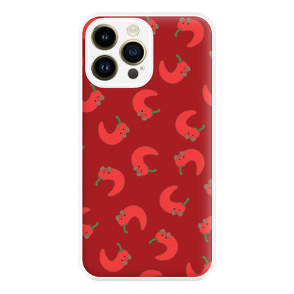 Red Chilli Pattern Phone Case for iPhone 14 Pro Max