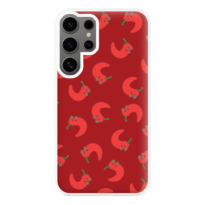 Red Chilli Pattern Phone Case for Galaxy S24 Ultra