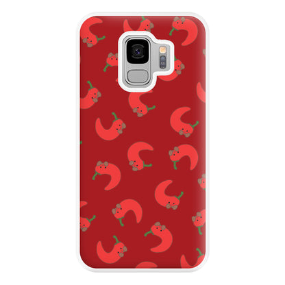 Red Chilli Pattern Phone Case for Galaxy S9 Plus