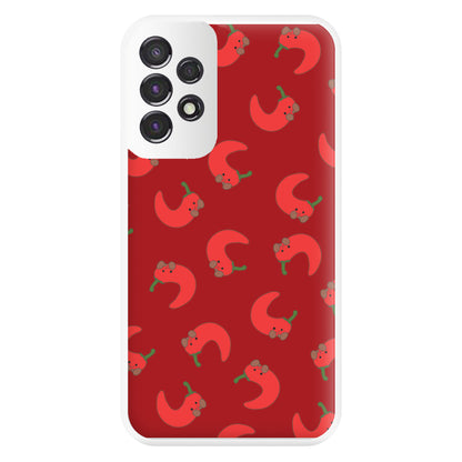 Red Chilli Pattern Phone Case for Galaxy A53