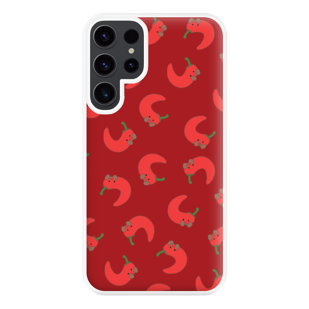 Red Chilli Pattern Phone Case for Galaxy S23 Ultra