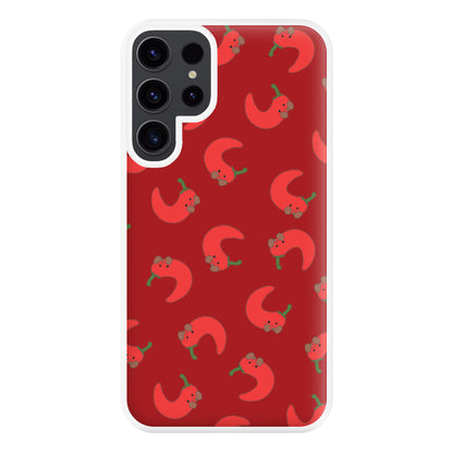 Red Chilli Pattern Phone Case for Galaxy S23 Ultra