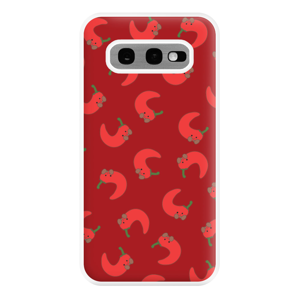 Red Chilli Pattern Phone Case for Galaxy S10e