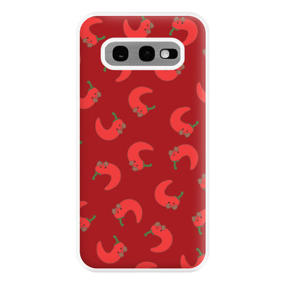 Red Chilli Pattern Phone Case for Galaxy S10e
