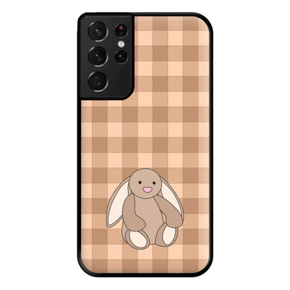 Bunny Checkered Pattern Phone Case for Galaxy S21 Ultra