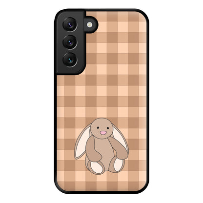 Bunny Checkered Pattern Phone Case for Galaxy S22 Plus