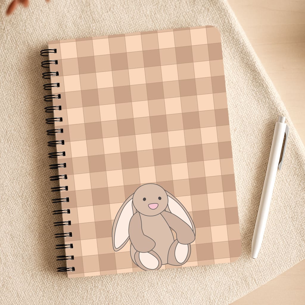 Bunny Checkered Pattern Notepad