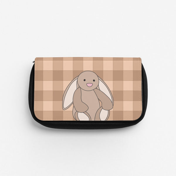 Bunny Checkered Pattern Pencil Case