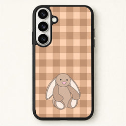 Bunny Checkered Pattern Phone Case for Galaxy S26 Plus