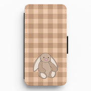 Bunny Checkered Pattern Flip / Wallet Phone Case 1