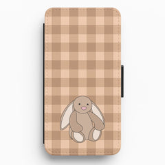 Bunny Checkered Pattern Flip / Wallet Phone Case