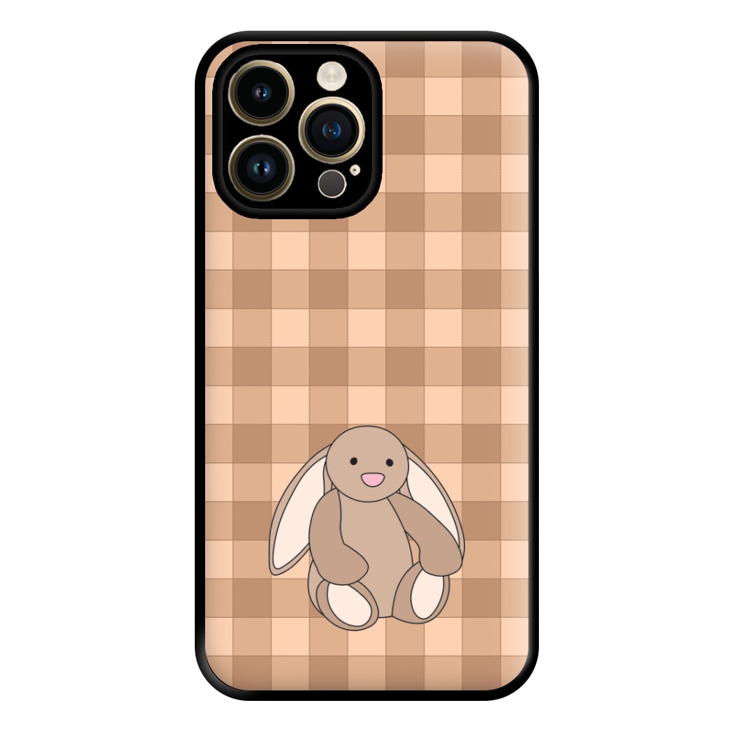 Bunny Checkered Pattern Phone Case for iPhone 14 Pro Max