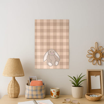 Bunny Checkered Pattern Art Print