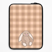 Bunny Checkered Pattern Laptop Sleeve 1