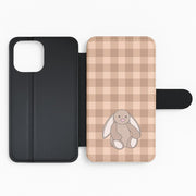 Bunny Checkered Pattern Flip / Wallet Phone Case 2