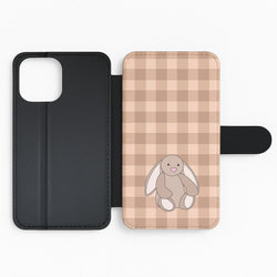 Bunny Checkered Pattern Flip Phone Case