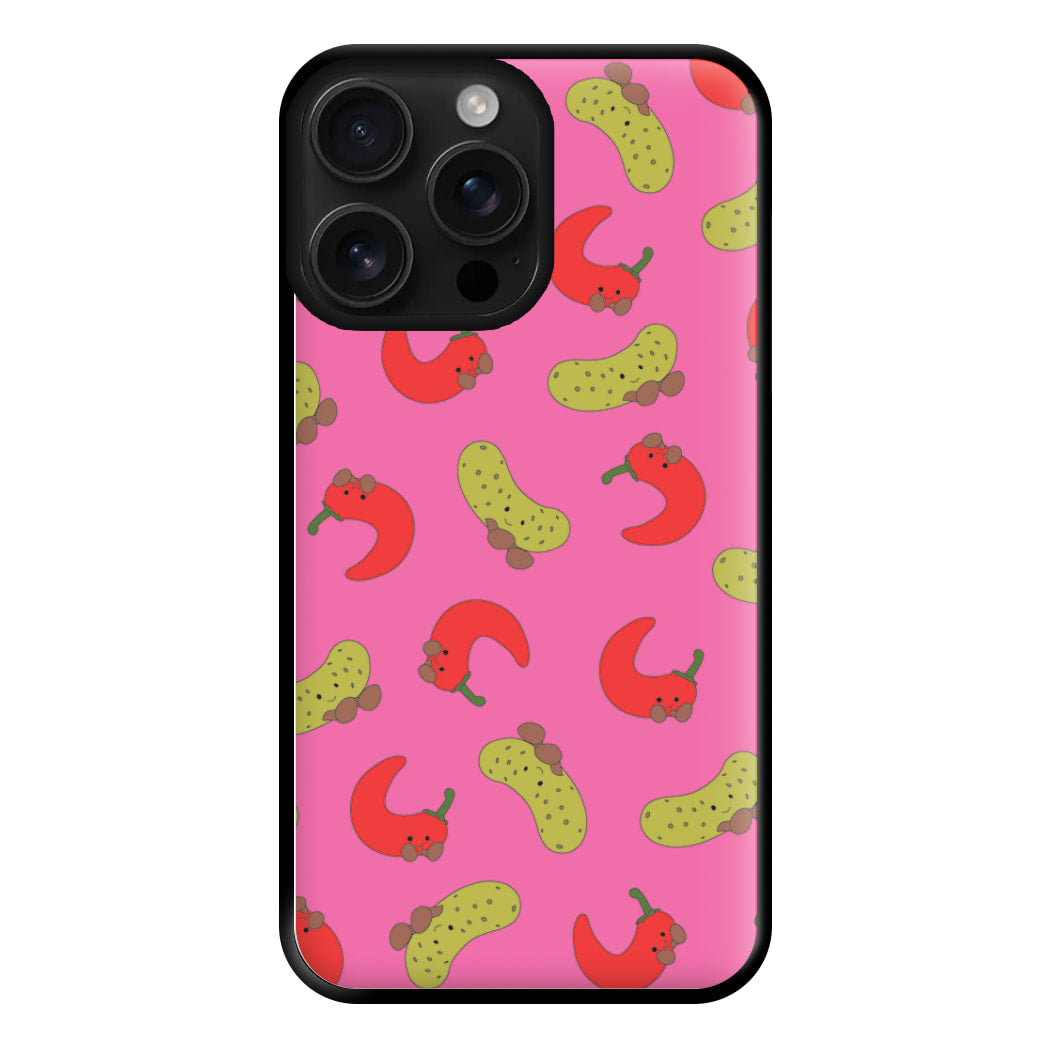 Red Chillis And Pickles Pattern Phone Case for iPhone 16 Pro Max