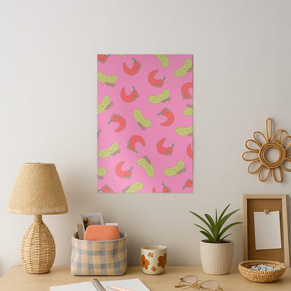 Red Chillis And Pickles Pattern Art Print