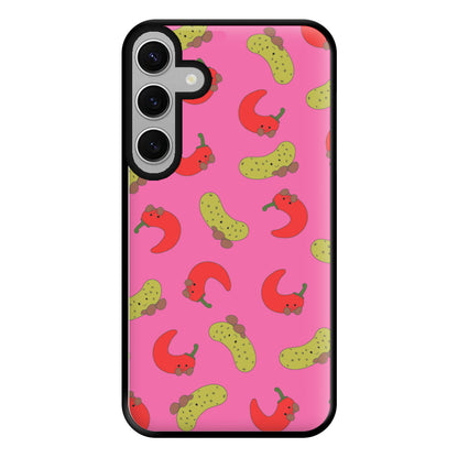 Red Chillis And Pickles Pattern Phone Case for Galaxy S24FE