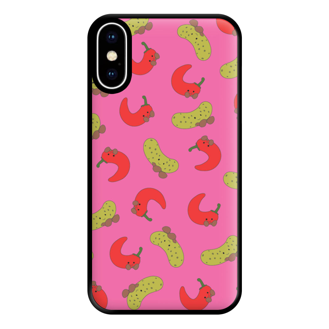 Red Chillis And Pickles Pattern Phone Case for iPhone XS Max
