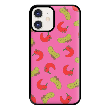 Red Chillis And Pickles Pattern Phone Case for iPhone 12 / 12 Pro