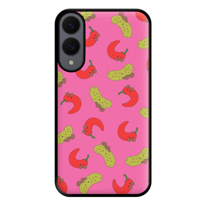 Red Chillis And Pickles Pattern Phone Case for Galaxy S25 Edge