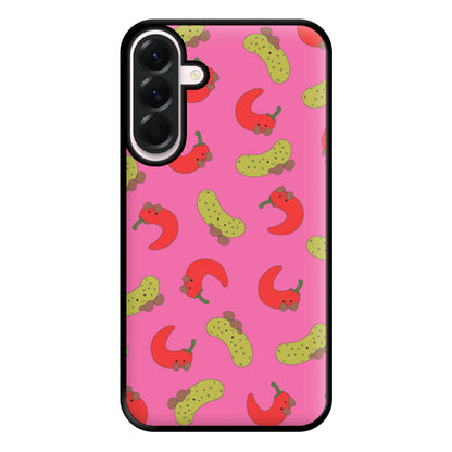 Red Chillis And Pickles Pattern Phone Case for Galaxy A36