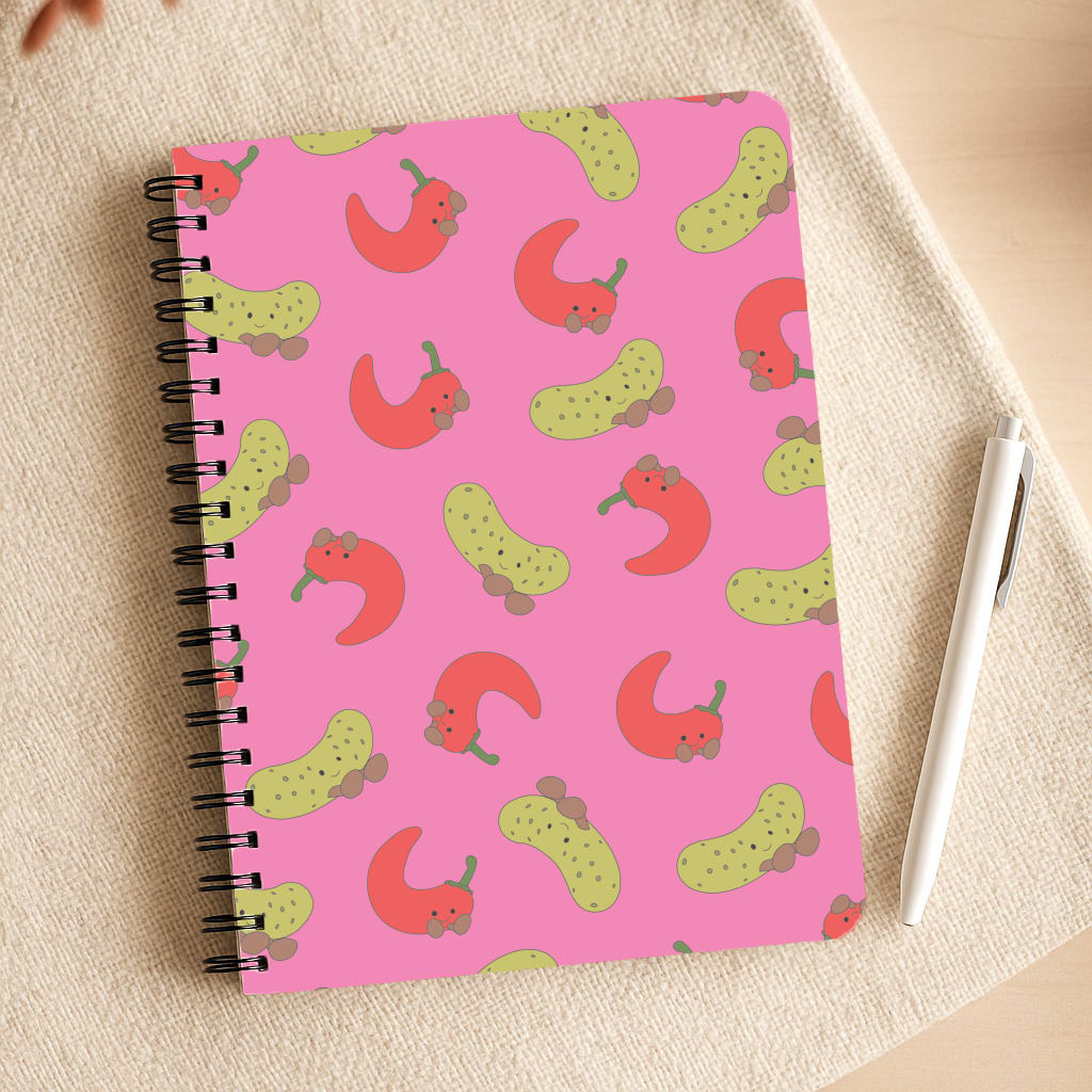 Red Chillis And Pickles Pattern Notepad
