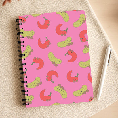 Red Chillis And Pickles Pattern Notepad