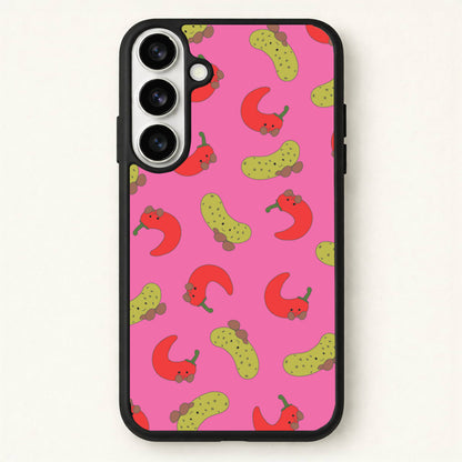Red Chillis And Pickles Pattern Phone Case for Galaxy S26 Plus