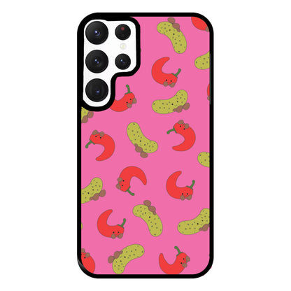 Red Chillis And Pickles Pattern Phone Case for Galaxy S22 Ultra