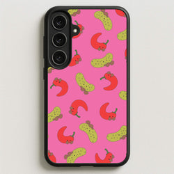 Red Chillis And Pickles Pattern Phone Case for Galaxy S25FE