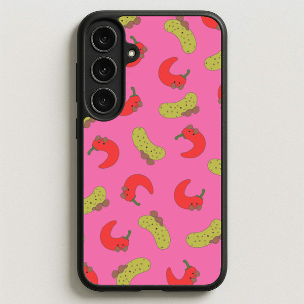 Red Chillis And Pickles Pattern Phone Case for Galaxy S25FE