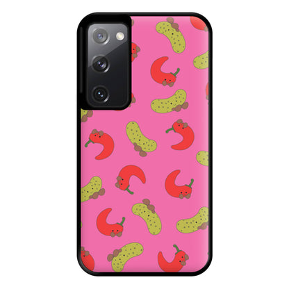 Red Chillis And Pickles Pattern Phone Case for Galaxy S20FE