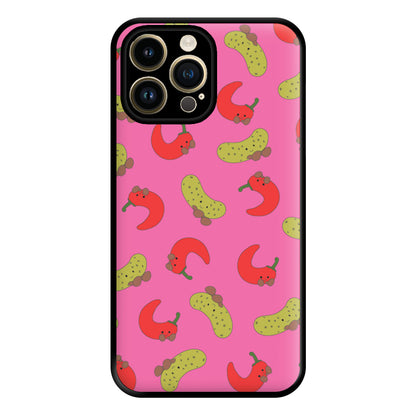 Red Chillis And Pickles Pattern Phone Case for iPhone 14 Pro Max