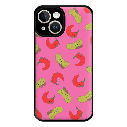 Red Chillis And Pickles Pattern Phone Case for iPhone 14