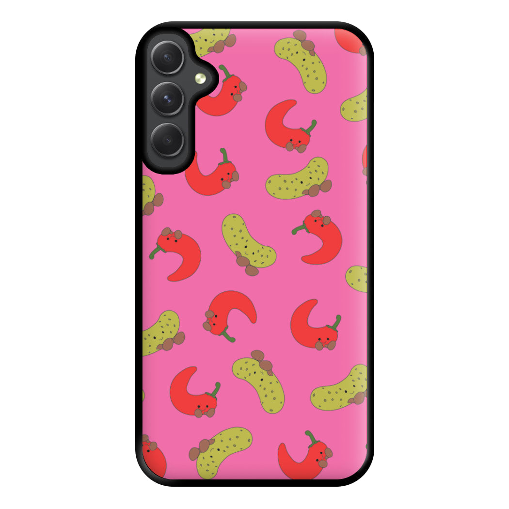Red Chillis And Pickles Pattern Phone Case for Galaxy A14