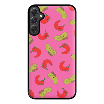 Red Chillis And Pickles Pattern Phone Case for Galaxy A14