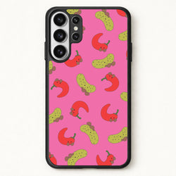 Red Chillis And Pickles Pattern Phone Case for Galaxy S26 Ultra