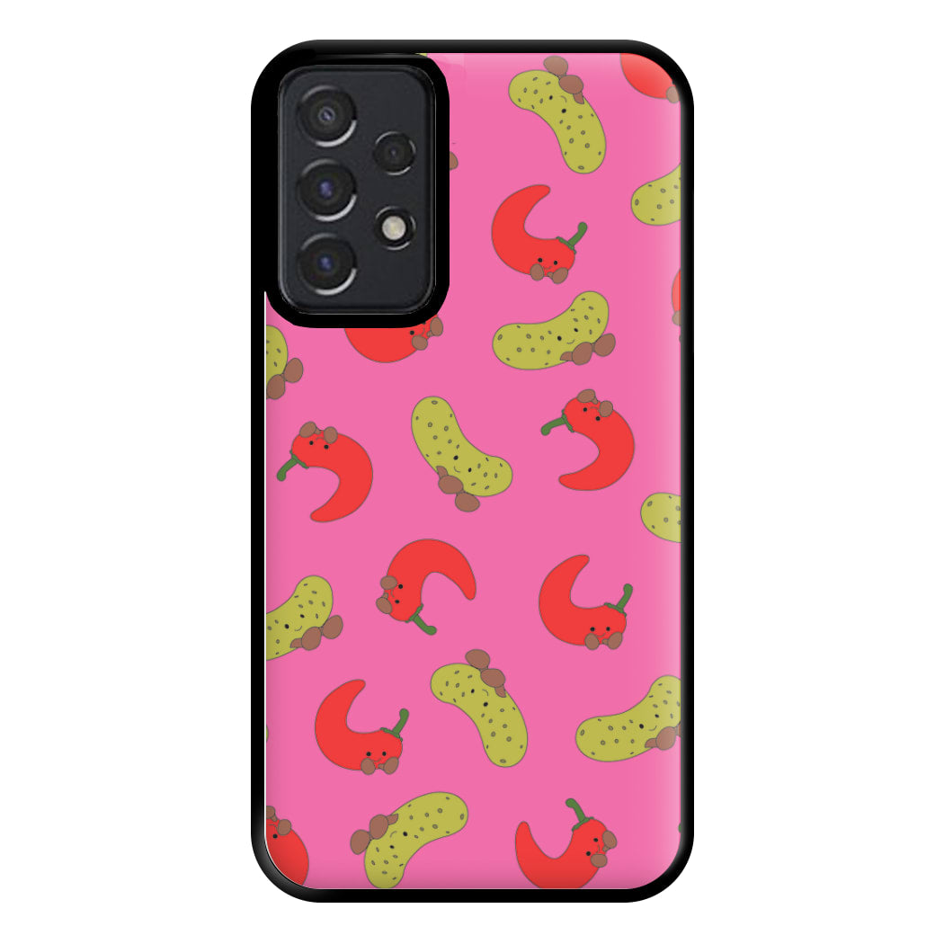 Red Chillis And Pickles Pattern Phone Case for Galaxy A52 / A52s